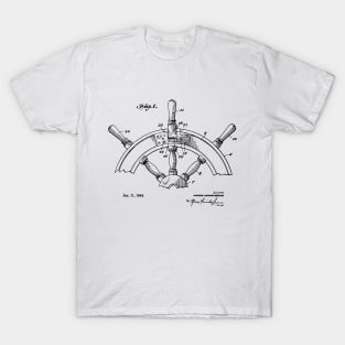 Ship's Helm Steering Wheel 1944 Patent Image T-Shirt